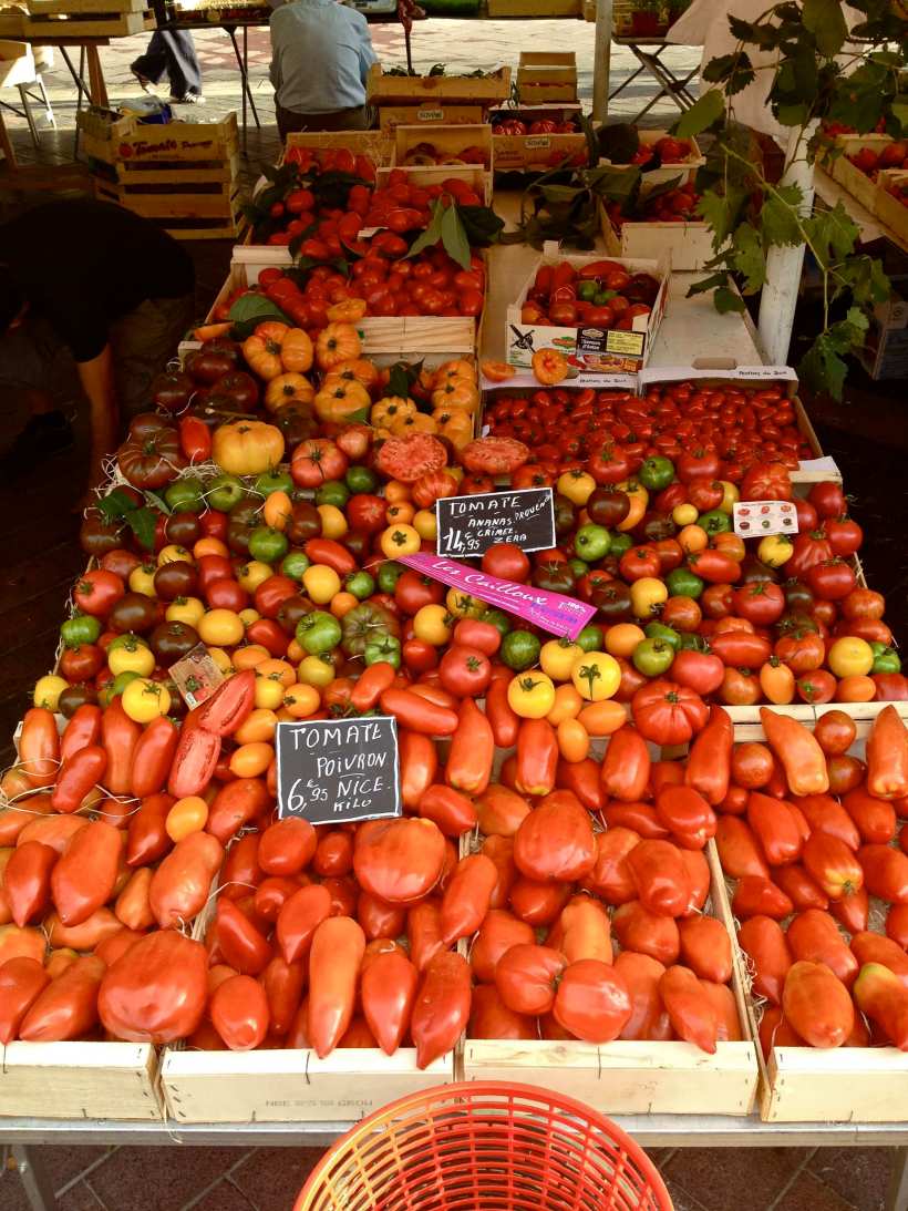 Fresh tomatoes at the markets
